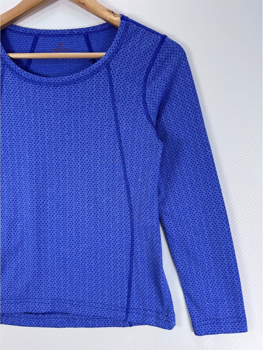 Talbots Active Top Women Petite Small Blue Long Sleeve Mesh Quick Dry Workout - Picture 2 of 6